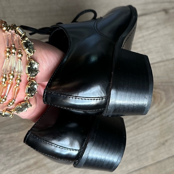 Marc Fisher Black Leather Lace-Up Shoes - Picture 2 of 16